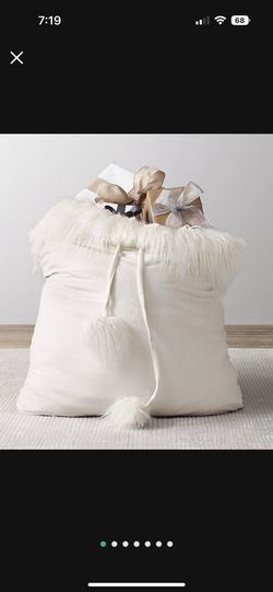 Restoration Hardware Luxe Faux Fur Santa Sack Bag