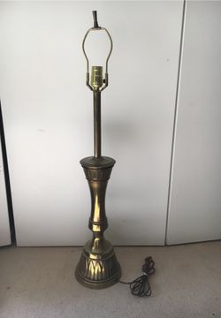 Hollywood Regency MCM Brass Table Lamp 32”