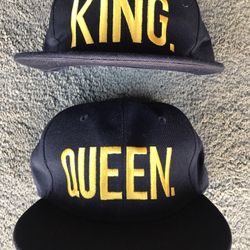 NEW King & Queen Hat Black Yellow Flat Bill Adjustable $10 EACH