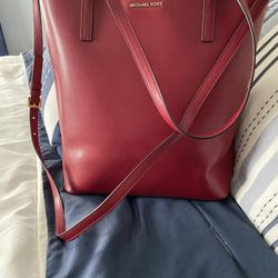 Like New Michael Kors Red Tall Tote Handbag