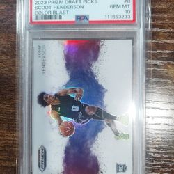 2023 Prizm Draft Picks Scoot Henderson Color Blast PSA 10