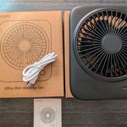 Ultra-thin desktop fan

Personal Portable Desk Fan, Small Rechargeable USB