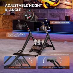New - ARES WING Foldable Sim Racing Wheel Stand with Chair Fixing Slot, Racing Simulator Cockpit for Formula & GT, Compatible with Fanatec Thrustmaste