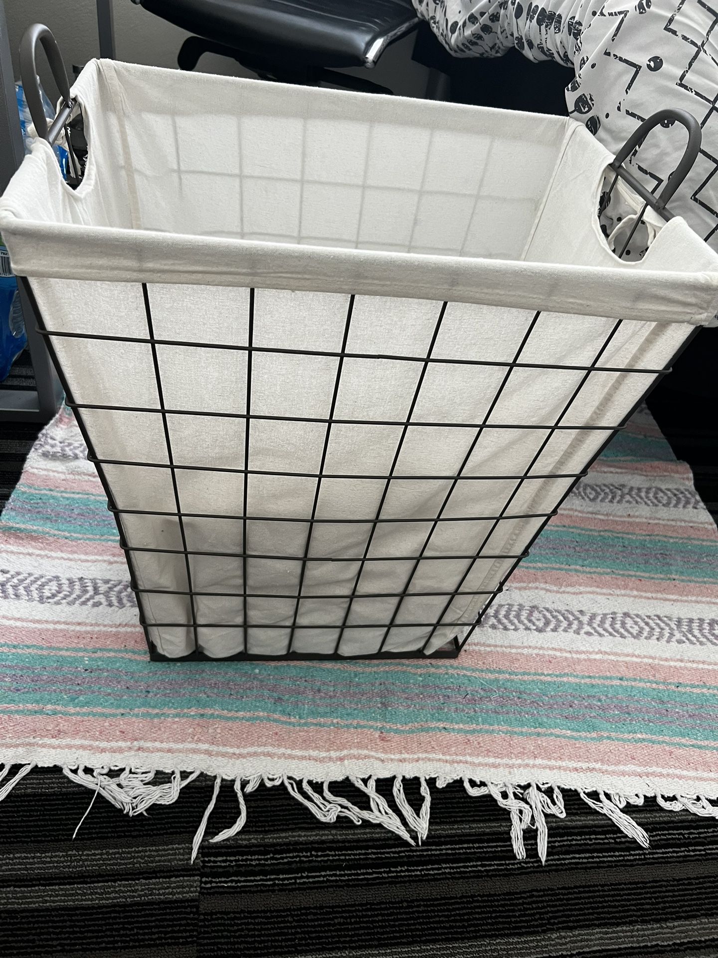 Laundary basket + carpet + shower filter: $35
