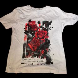 White Graphic Rose T-Shirt – Streetwear Style