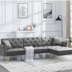 Mid Century L Shaped Couch Sleeper 