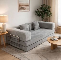 Chic & Low-Profile Corduroy Modular Sofa (Orange and Light Gray Available)