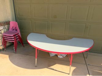 Red table and chairs set