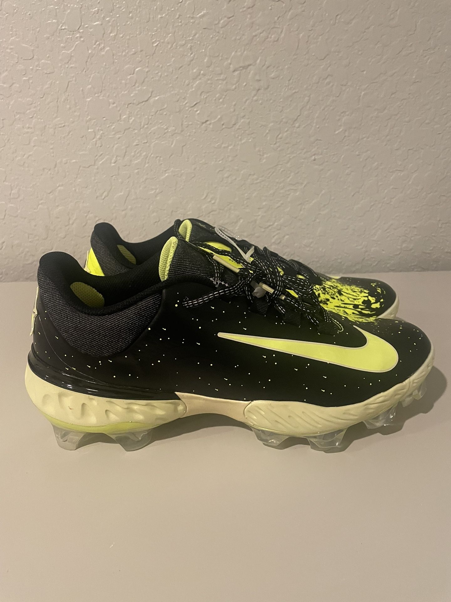 Nike Alpha Huarache Elite 4 Low MCS Baseball Black Lime FV6096-001 Men Sz 10.5