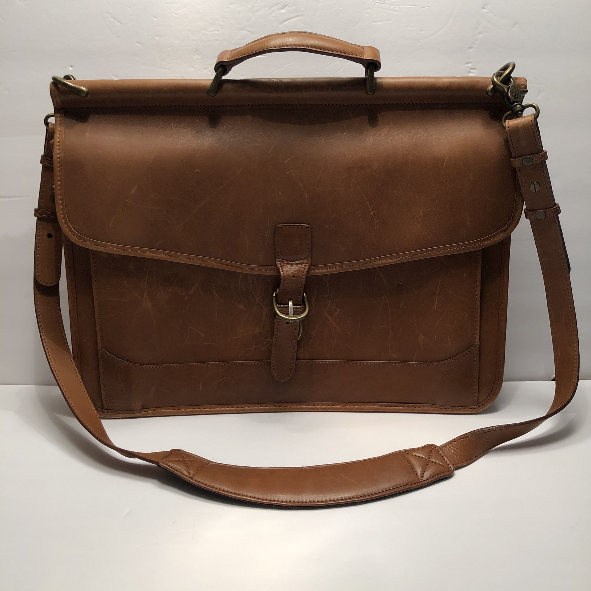 L.L. Bean Tan Leather Messenger Bag