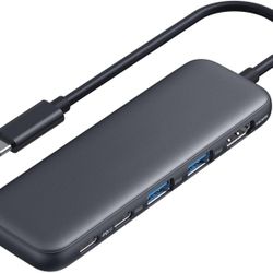 USB C Hub, 5-in-1 USBC to HDMI Splitter with 4K Display, 1 x Powered USB-C 5Gbps & 2×Powered USB-A