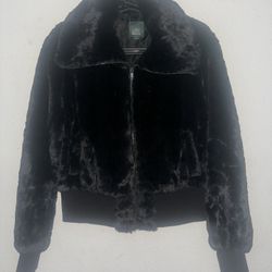 Women’s Black Fur Jacket Size M