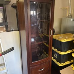 Traditional Glass Display Cabinet with Drawers