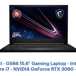 MSI - GS66 15.6" Gaming Laptop - Intel Core i7 - NVIDIA GeForce RTX 3060 - 1TB SSD -