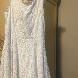 Girls Dress Size 9 White 