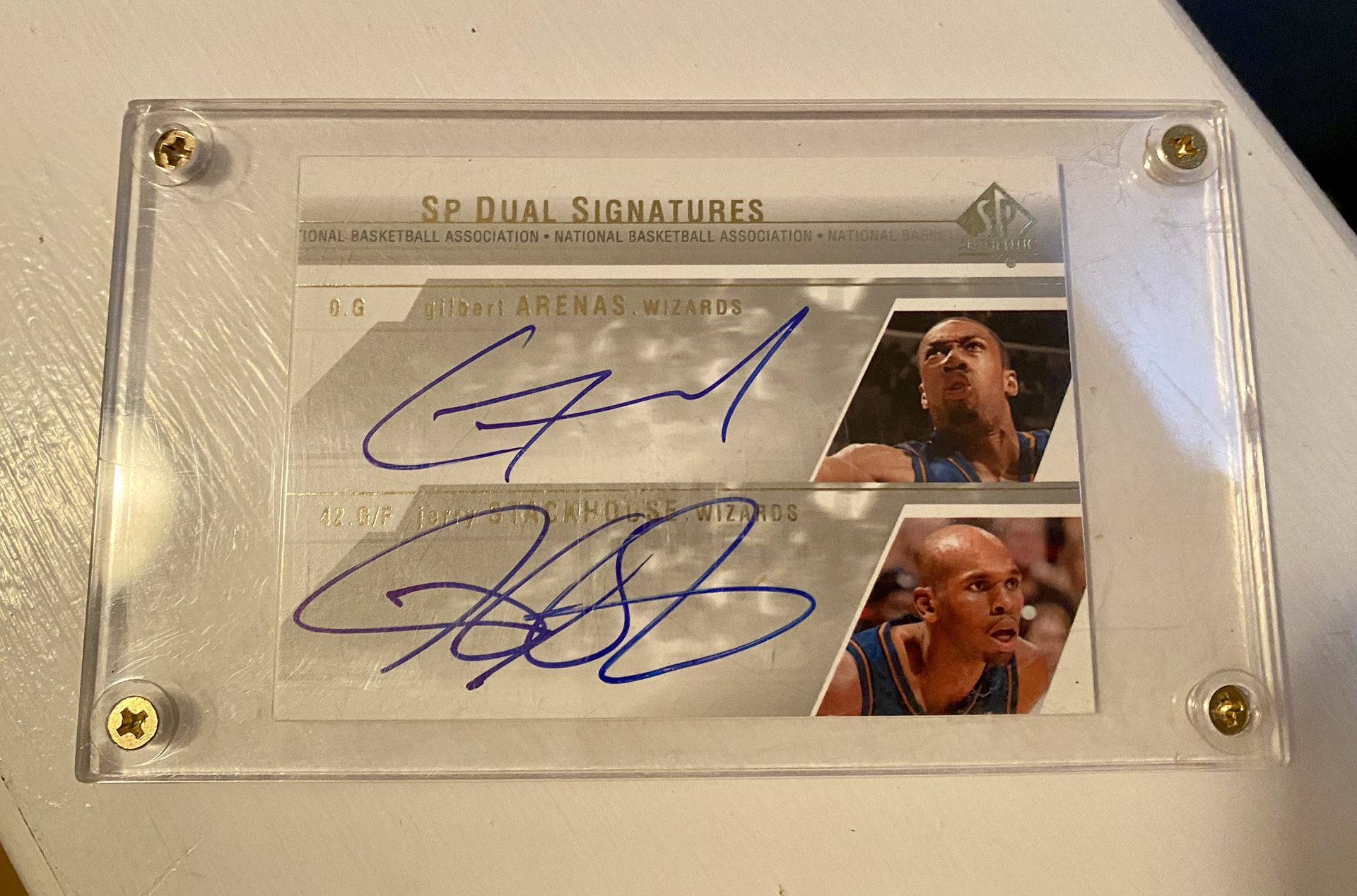 Gilbert arenas jerry stackhouse dual autograph rare 2004