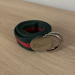 Gucci green and red nylon belt