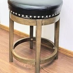 24×17 Lexicon Kenware Faux Leather Swivel Counter Stool