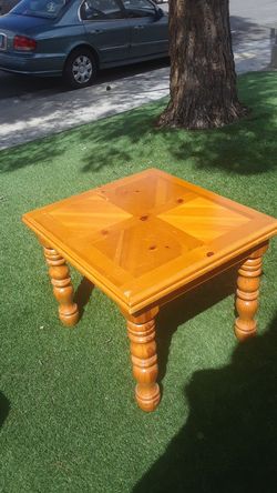 Solid wood end table