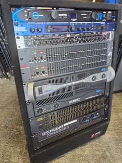 Pro Audio Rack with Amps, EQ, and Processors
