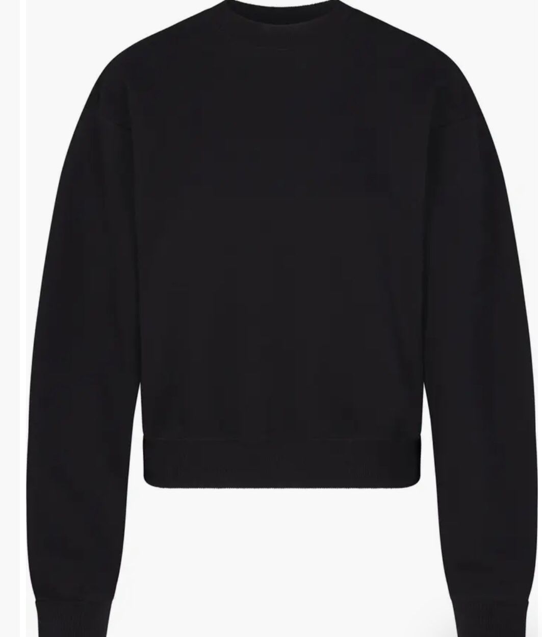 Kim Kardashian SKIMS WOMENS Cotton Fleece Classic Crew Sweatshirt
