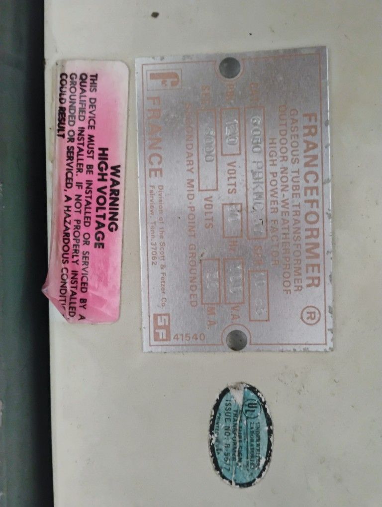 Franceformer Neon Tube Transformer 6030pbkmc