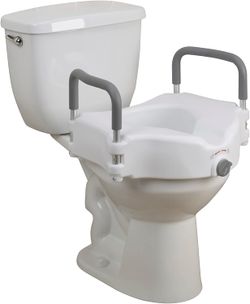 Drive Raised Toilet Seat With Removable Arms, 5" Height