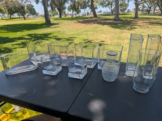 Clear assorted vases