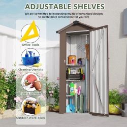 Villeston 2.7' x 1.8' High Quality Galvanized Iron Sheet, Waterproof Design, with a Solid Lock System, Easy to Assemble and Move,Brown