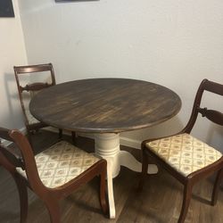 Dining table and chairs