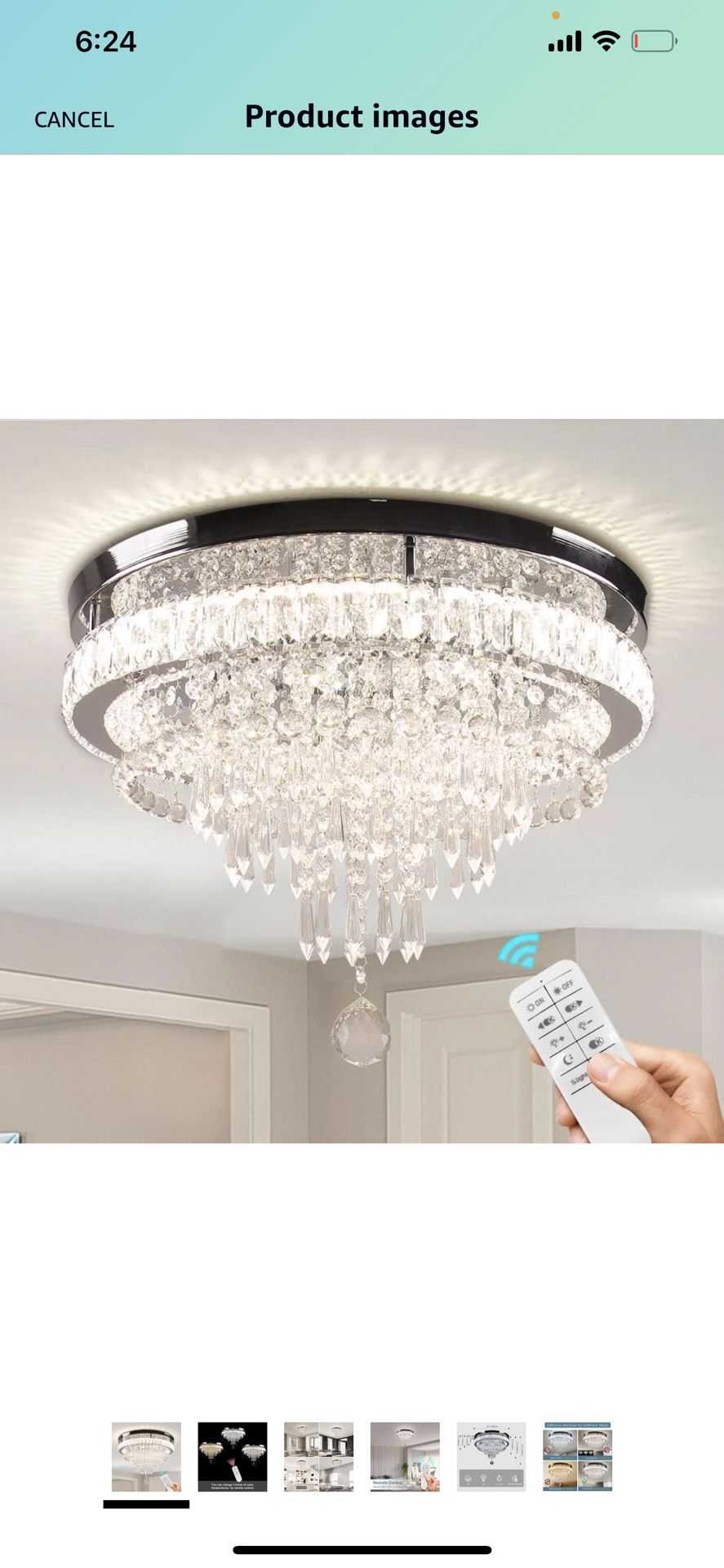 Modern Crystal Chandeliers Crystal Ceiling Light LED Remote