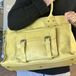 Arcadia - Yellow Leather Tote Bag