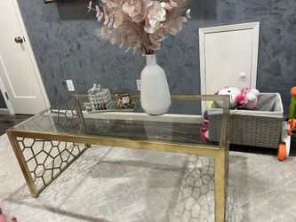 Gold Glass Coffee Table