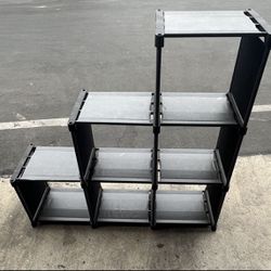 3 Tiers 6 Cube Storage Shelf, Multifunctional Cabinet Bookcase Storage, Closet Organizer Shelf, Black 2561 