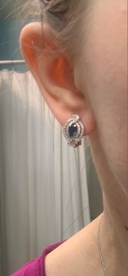 Sapphire earrings White gold authentic