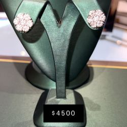Diamond Flower Cluster Earrings