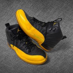 Nike Air Jordan 12 University Gold Leather Sneakers Size 11