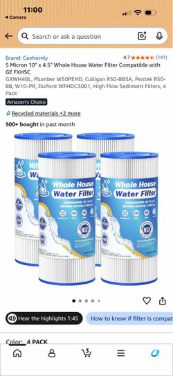 Brand New 5 Micron 10" x 4.5" Whole House Water Filter Compatible with GE FXHSC GXWH40L, Plumber W50PEHD, Culligan R50-BBSA, Pentek R50-BB, W10-PR, Du