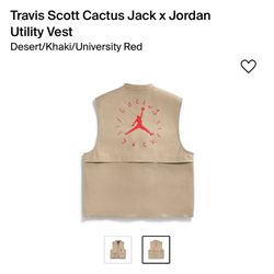 air jordan x travis cactus jack utility vest khaki desert