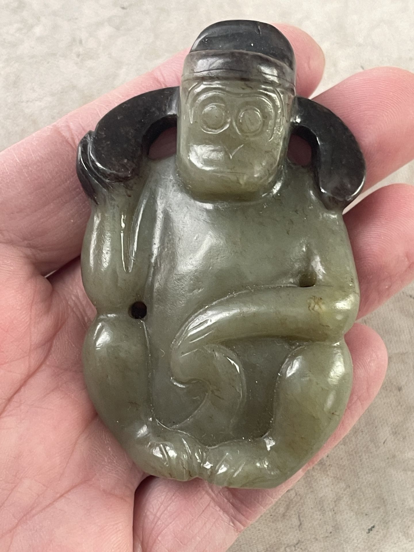 Antique Chinese Jade Monkey