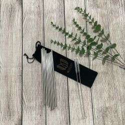 Set of 10 Stainless Steel Straws, Straight Reusable Drinking Straws 10.5'' Long 0.24‘’ Dia for 30 oz Tumbler and 20 oz Tumbler, 2 Cleaning Brush Inclu