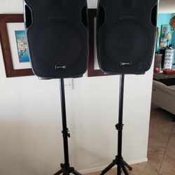 2 Gemini Speakers With Stands