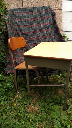 Antique Grade School Desk and Chair