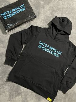 Awful Lotta Cough Syrup Blue & Black Hoodie Small  