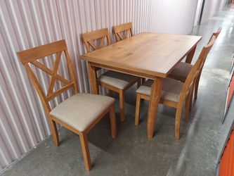 Wood Dining Table Set with 5 Chairs