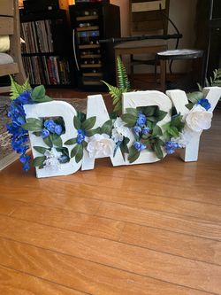 BABY Floral Letter Sign Baby Shower Decor