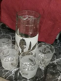 Cristal pitcher with 4 glass