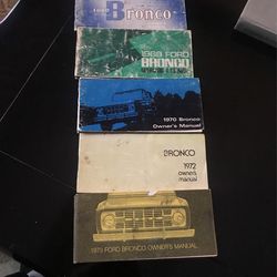 Early Ford Bronco Glove Box Manuals