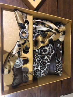 Purse, watch, scarf, key chain set