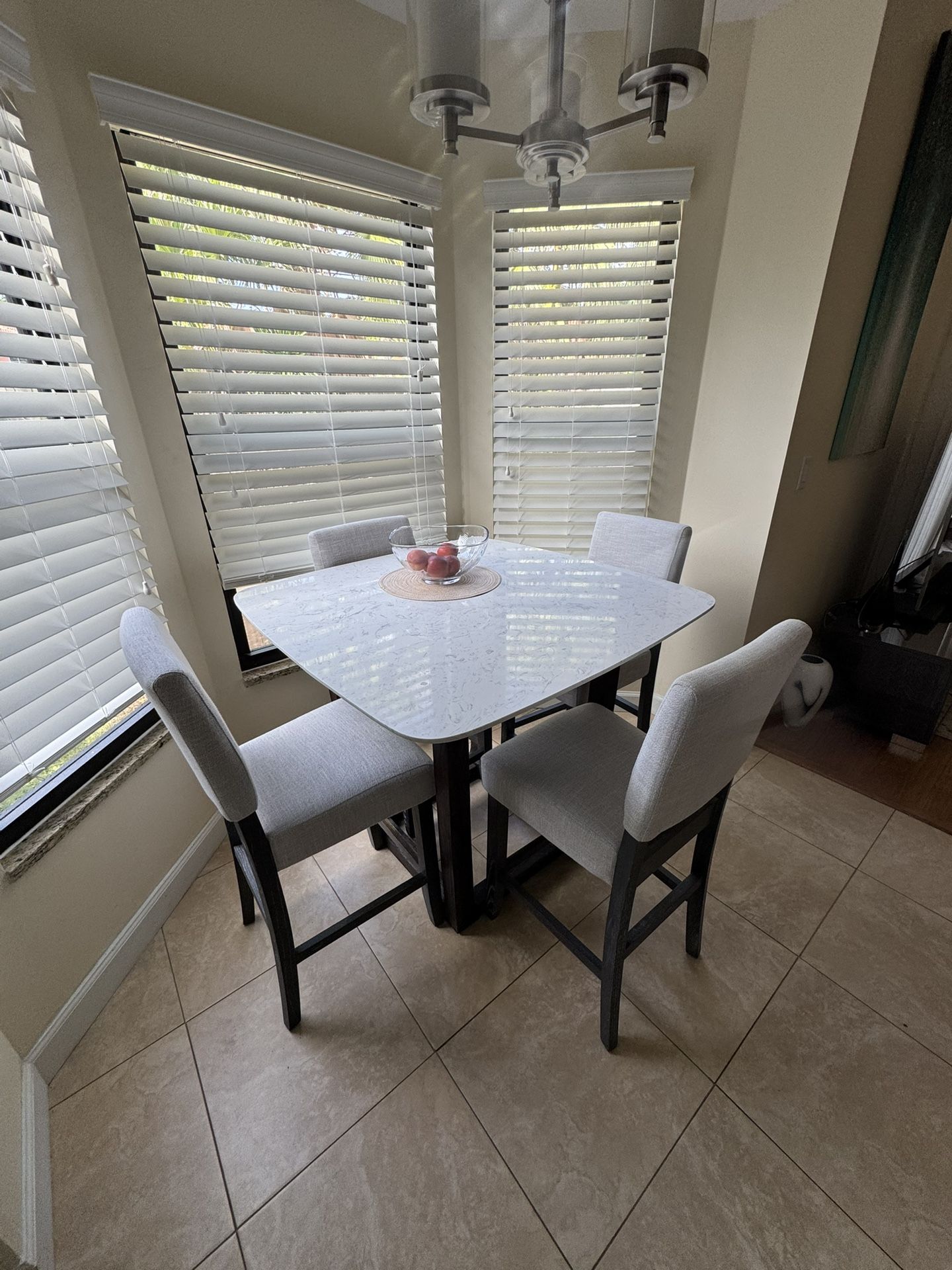 Shuster Counter Height Dining Table with Jennifer Wood Bar Stools